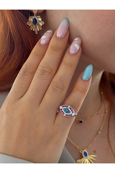 h&b design jewel خاتم فضي من الفولاذ على شكل إصبع السبابة