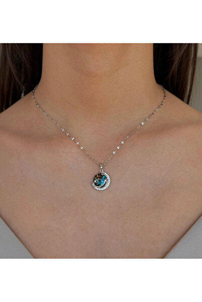 h&b design jewel Çelik Silver Gezegen Kolye