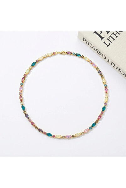 h&b design jewel Kristal Mekik Taşlı Kolye