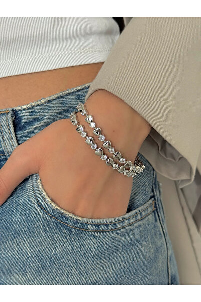 h&b design jewel سوار الممر المائي على شكل قلب من الفولاذ