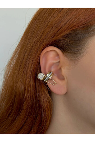 h&b design jewel Double Color Safety Pin Detail Earcuff