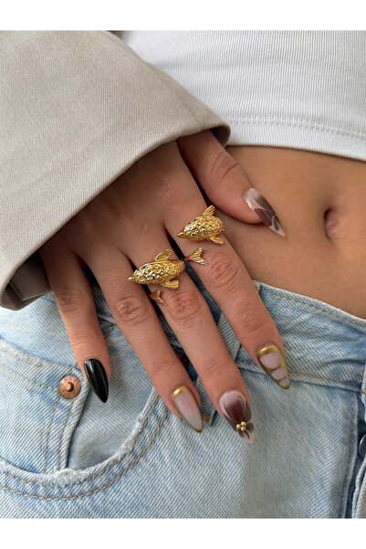 h&b design jewel Steel Fish Ring
