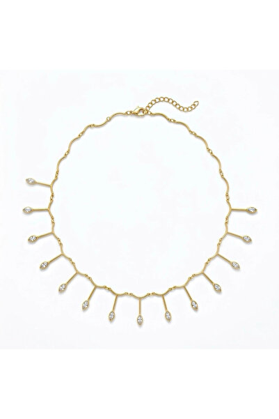 h&b design jewel قلادة حجرية متدلية على شكل مكوك