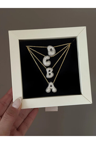 h&b design jewel Çelik Mix Balon D Harfli Kolye