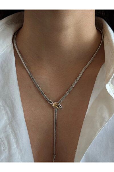 h&b design jewel Çelik Silver Yılan Kolye