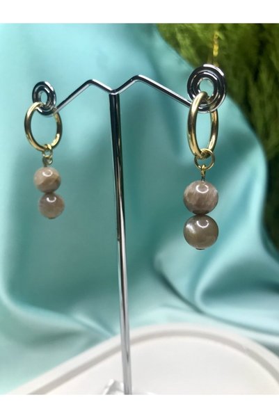 Doğaltaş Masalları Steel Sun Stone Earrings