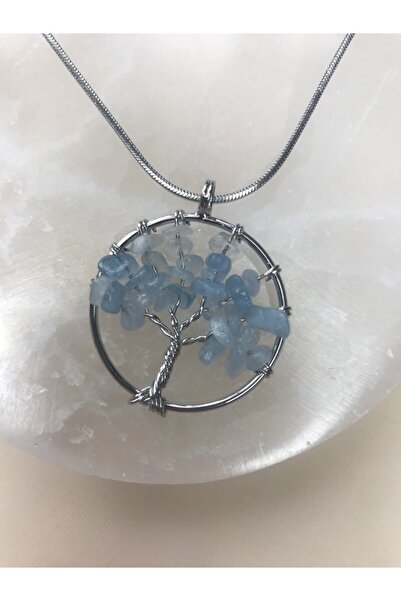 Doğaltaş Masalları Aquamarine Steel Necklace