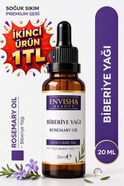 Envisha Beauty Biberiye Yağı %100 Doğal Bitkisel Yağ Rosemary Oil 20 ML
