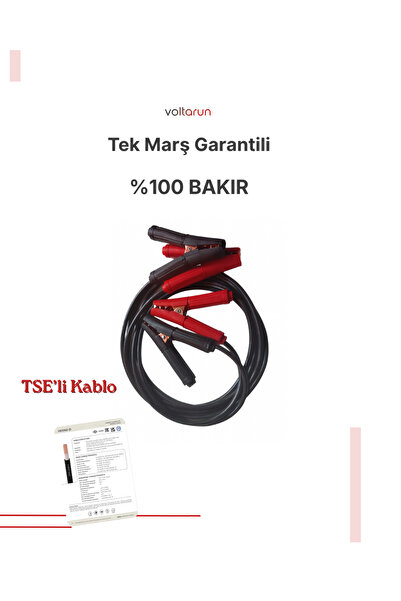 HCATK Saf Bakır (Belgeli) Akü Takviye Kablosu-5m