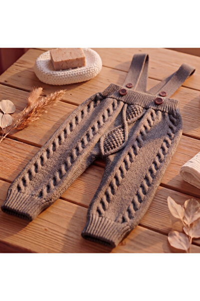 Nimini Kids Unisex Baby Thick Tights Salopet with Knitted Diamond Pattern and...