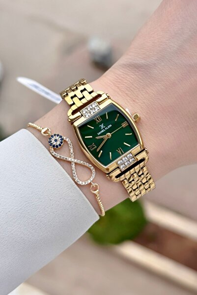 Daniel Klein Kadranı Yeşil Kordonu Gold Renk Ayarlanabilir Kordonlu 24 mm Hed...