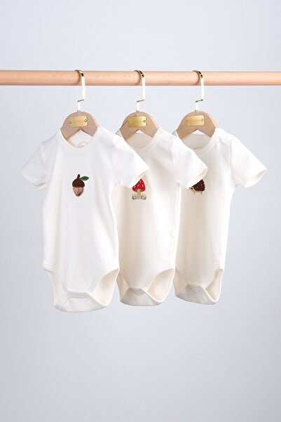 3-Piece Set 100% Cotton Embroidered Baby & Kids Bodysuit & Bodysuit