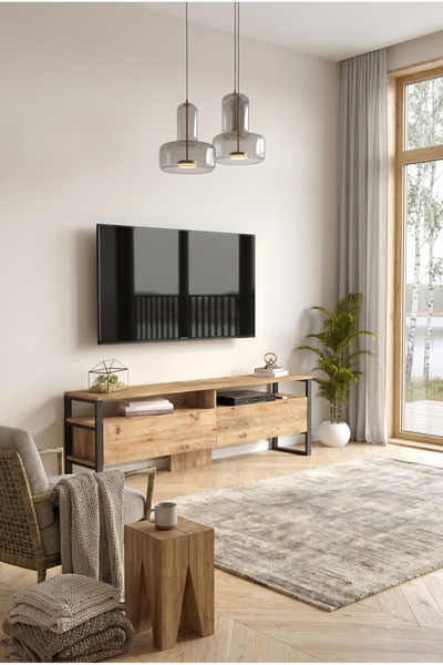 L'occi Concept HW19 Hewson Metal Ayaklı Modern TV Ünitesi - 180 cm TV Sehpası...