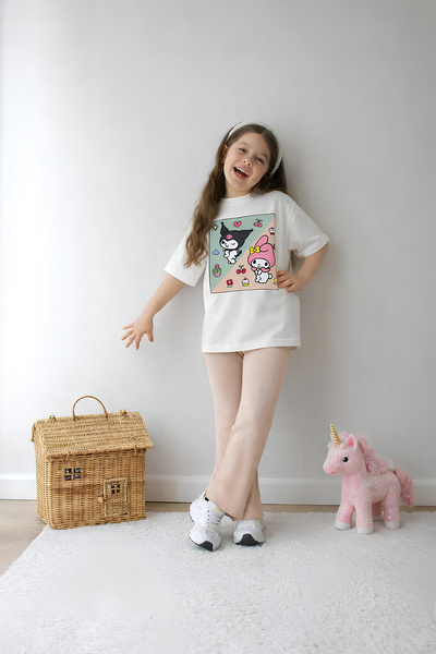 Belya Kids Wear Κοριτσίστικο Σετ Ολόσωμο Τοπ και Κολάν Υπερμεγέθους Σχεδίασης...