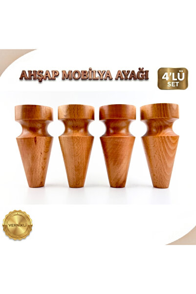 M42 - Modern Mobilya Ayağı | Retro Ayak | 15 cm Kayın Ahşap 4'Lü Set