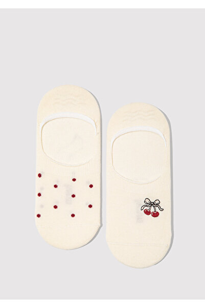 Mavi 2 ζευγάρια κάλτσες μπαλαρίνας εκρού 1913768-22937