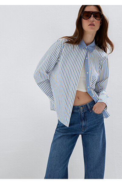 Mavi Gestreiftes Hemd Loose Fit / Lockerer, bequemer Schnitt 1211454-84005