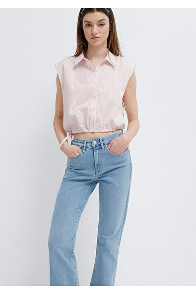 Mavi Gestreifte rosa Crop-Bluse 1211472-91599