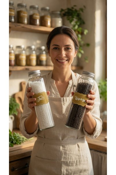KT Decor Gold Spice Jar Sticker Set