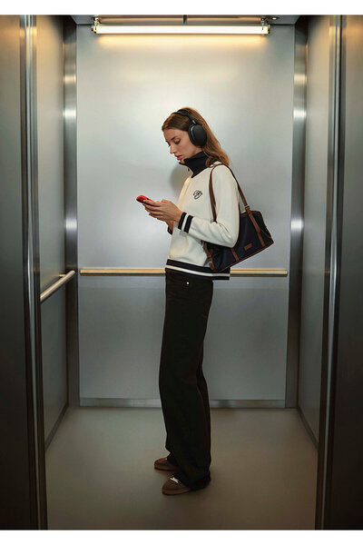 Mavi MJ bestickter Pullover mit halbem Reißverschluss 1710687-70057