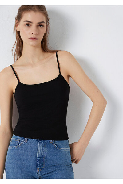 Mavi Schwarzes Basic-Tanktop mit tailliertem Schnitt 1612378 -900