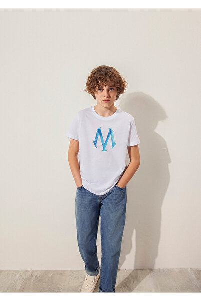 Seal Logo Printed White T-Shirt Regular Fit / Normal Cut6610063-620