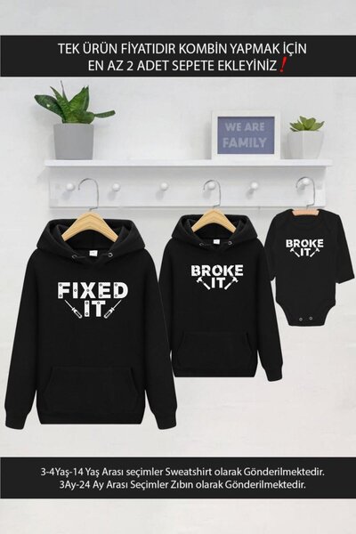 Tshirthane Fixed Broke Tatăl Fiul Fiica (PRETUL PENTRU UNUL NUMAI PENTRU COMB...