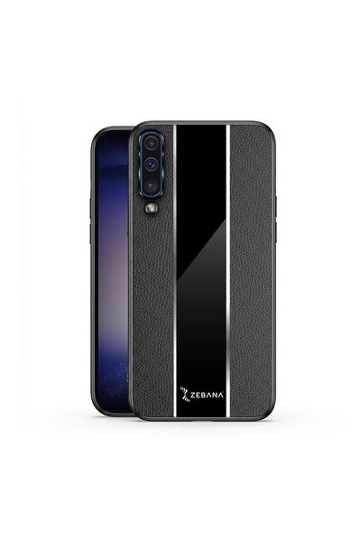 Zebana Samsung Galaxy A70 Uyumlu Kılıf Premium Deri Kılıf Siyah