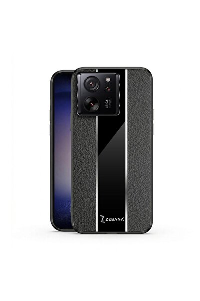 Zebana Xiaomi Mi 13T Uyumlu Kılıf Premium Deri Kılıf Siyah