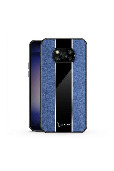 Zebana Xiaomi Poco X3 NFC Uyumlu Kılıf Premium Deri Kılıf Mavi