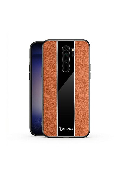 Zebana Xiaomi Redmi Note 8 Pro Uyumlu Kılıf Premium Deri Kılıf Kahverengi