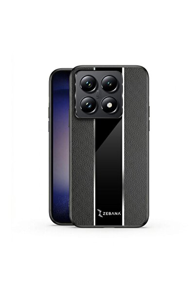 Zebana Xiaomi Mi 14T Pro Uyumlu Kılıf Zebana Premium Deri Kılıf Siyah