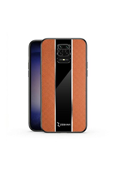 Zebana Xiaomi Redmi Note 9 Pro Uyumlu Kılıf Premium Deri Kılıf Kahverengi