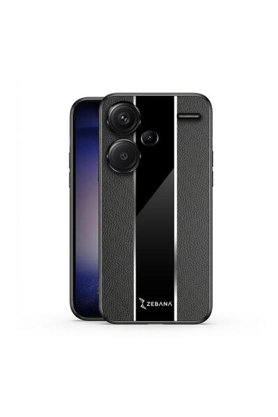 Zebana Xiaomi Redmi Note 13 Pro Plus 5G Uyumlu Kılıf Premium Deri Kılıf Siyah