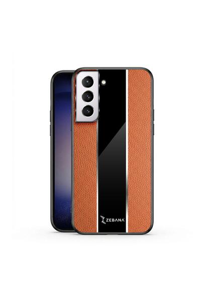 Zebana Samsung Galaxy S21 FE 5G Uyumlu Kılıf Premium Deri Kılıf Kahverengi