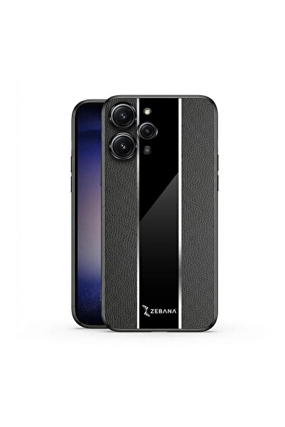 Zebana Xiaomi Redmi 12 Uyumlu Kılıf Zebana Premium Deri Kılıf Siyah