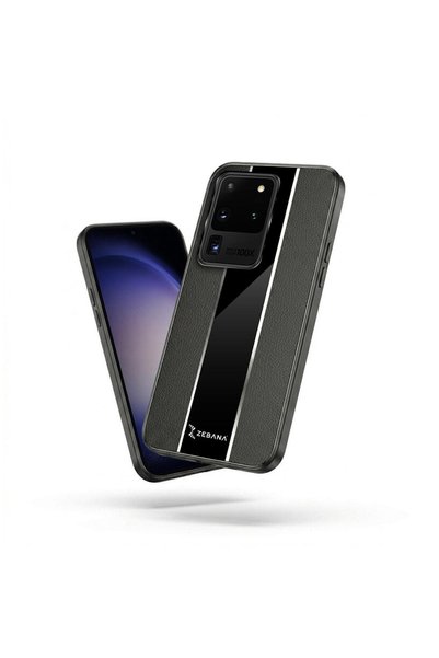 Zebana Samsung Galaxy S20 Ultra Compatible Case Premium Leather Case Black