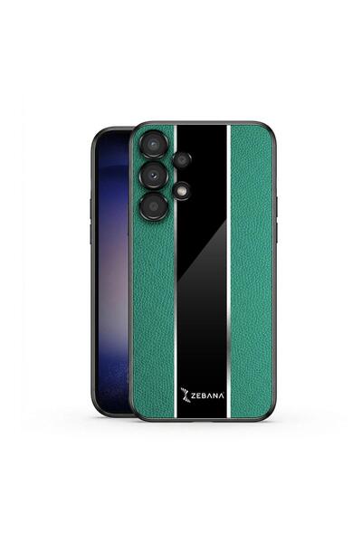 Zebana Samsung Galaxy A33 5G Uyumlu Kılıf Premium Deri Kılıf Yeşil