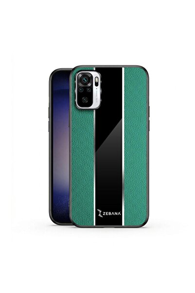 Zebana Xiaomi Redmi Note 10S Uyumlu Kılıf Premium Deri Kılıf Yeşil