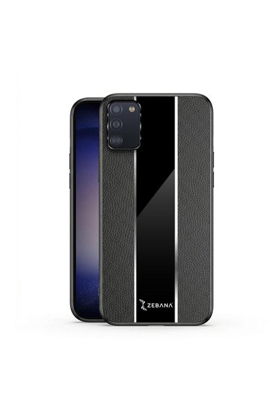 Zebana Samsung Galaxy A03S Compatible Case Premium Leather Case Black