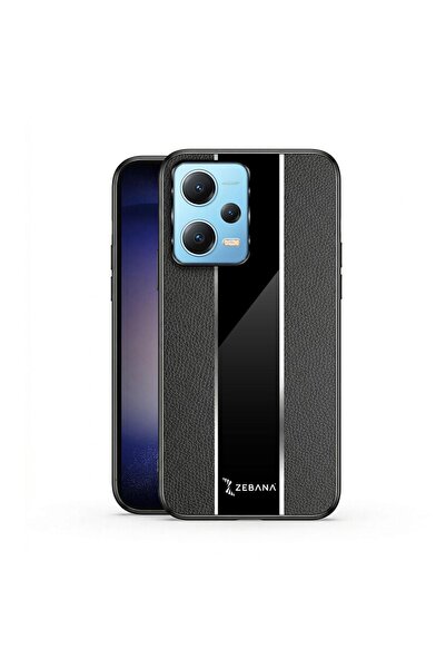 Zebana Xiaomi Redmi Note 12 Pro 5G Uyumlu Kılıf Premium Deri Kılıf Siyah