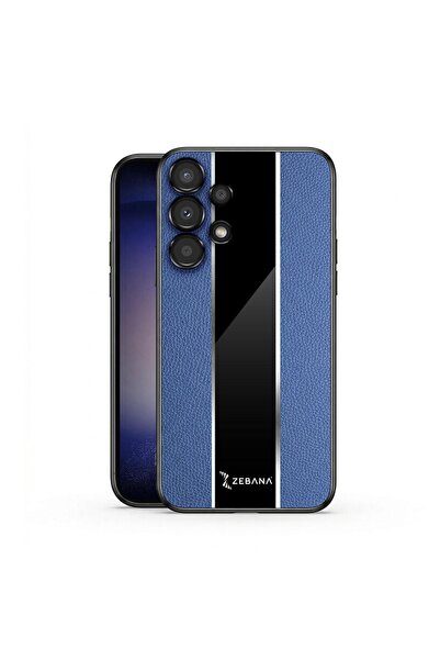Zebana Samsung Galaxy A33 5G Uyumlu Kılıf Premium Deri Kılıf Mavi