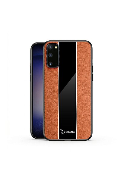Zebana Samsung Galaxy S20 FE Uyumlu Kılıf Premium Deri Kılıf Kahverengi