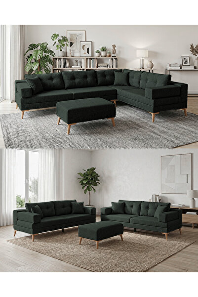 Velura Home & Living Zeri Modüler Yataklı Koltuk Takımı & 2 Adet Üçlü Kanepe ...