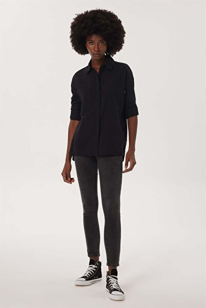 Lee Cooper Γυναικείο πουκάμισο Mindy από 100% βαμβάκι, μαύρο