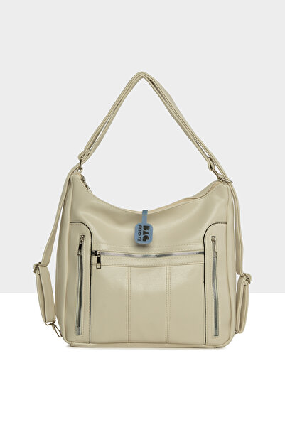 Bagmori Κρεμ γυναικείο σακίδιο πλάτης με όρθιο φερμουάρ, πολλαπλές θήκες, χαλ...