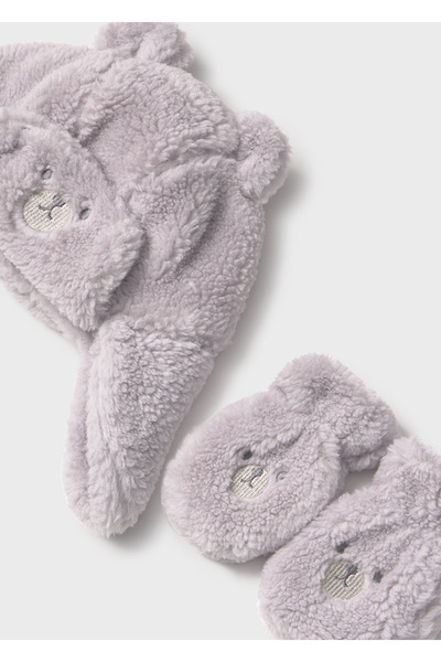 MAYORAL Baby Boy Plush Hat and Glove Set