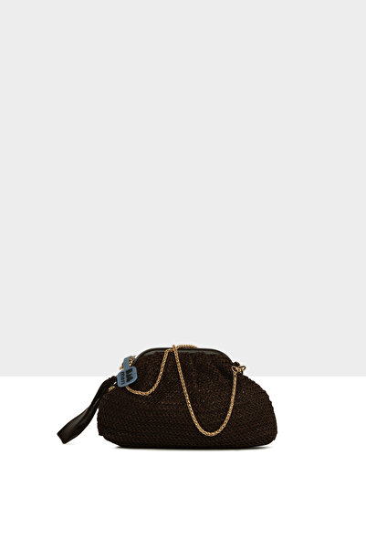 Bagmori Καφέ Γυναικεία Πλισέ Ψάθινη Τσάντα M000008725