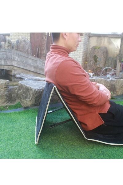 Arabest Foldable Prayer Mat with Backrest,Gray,110x55cm,Portable for Meditation