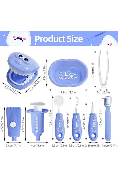 Yelajoy 9-Piece Dentist Play Set Medical Kit, Simulation Role Play Game for C...
